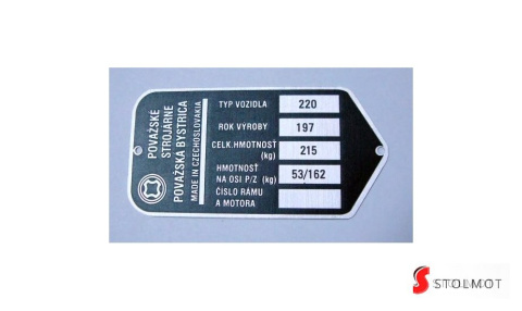 JAWA 50 TYP 220 TABLICZKA ZNAMIONOWA JAWA 50 TYP 220 TABLICZKA ZNAMIONOWA