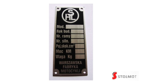 SHL M04 WARSZAWSKA TABLICZKA ZNAMIONOWA SHL M04 WARSZAWSKA TABLICZKA ZNAMIONOWA