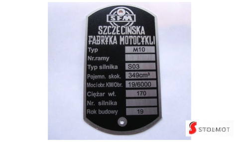 TABLICZKA ZNAMIONOWA JUNAK M10 TABLICZKA ZNAMIONOWA JUNAK M10