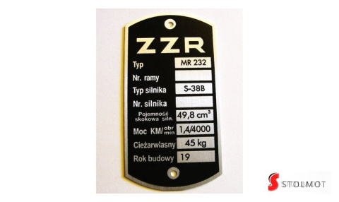 TABLICZKA ZNAMIONOWA KOMAR MR 232 TABLICZKA ZNAMIONOWA KOMAR MR 232