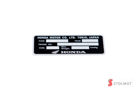 TABLICZKA ZNAMIONOWA HONDA TABLICZKA ZNAMIONOWA HONDA