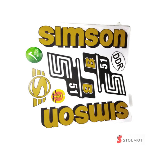 NAKLEJKI SIMSON S51 B ZŁOTE KOMPLET NAKLEJKI SIMSON S51 B ZŁOTE KOMPLET